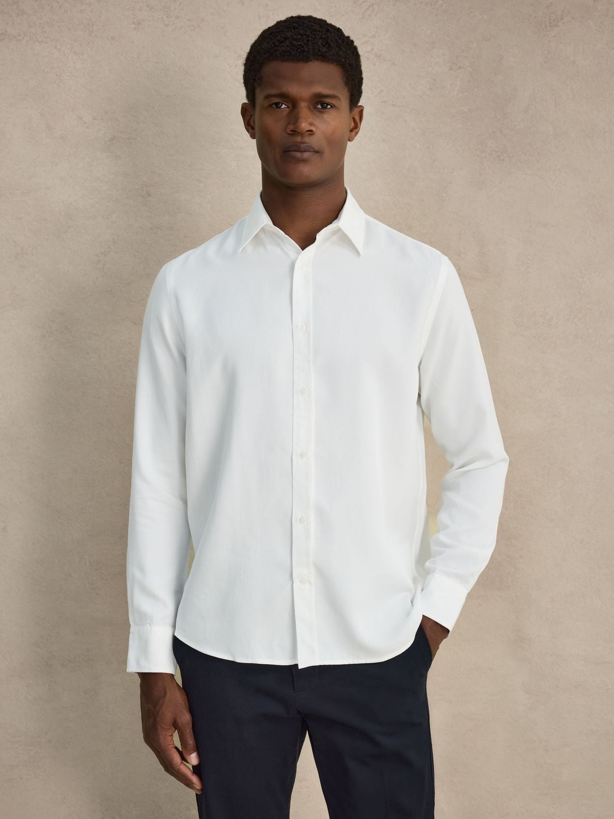lyocell dress shirt John Henric - White Lyocell Shirt