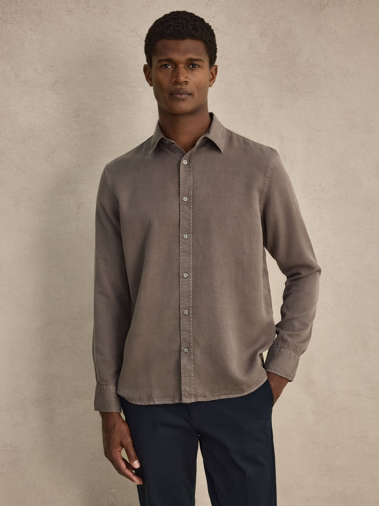 sachin and babi light blue dress John Henric - Taupe Lyocell Shirt