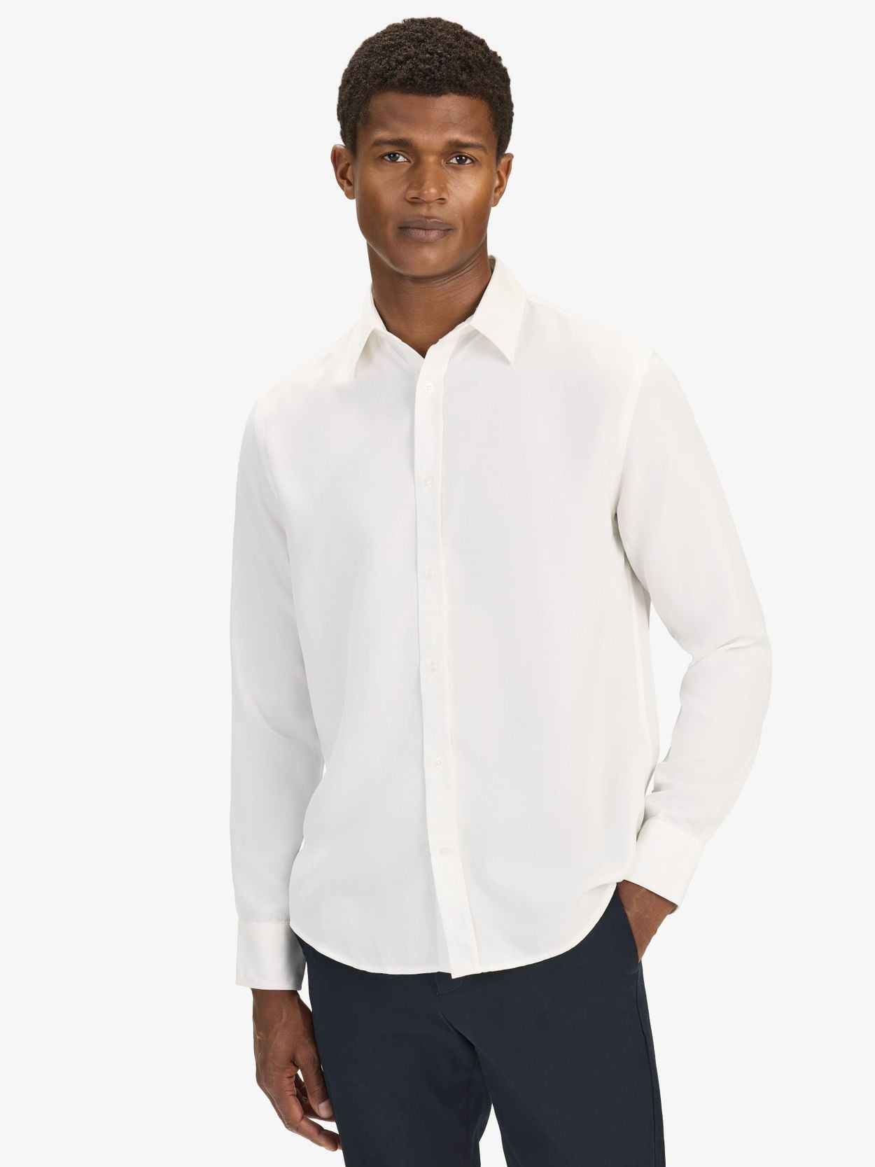 lyocell dress shirt Leslie V-Neck Lyocell Cotton Shirt, M