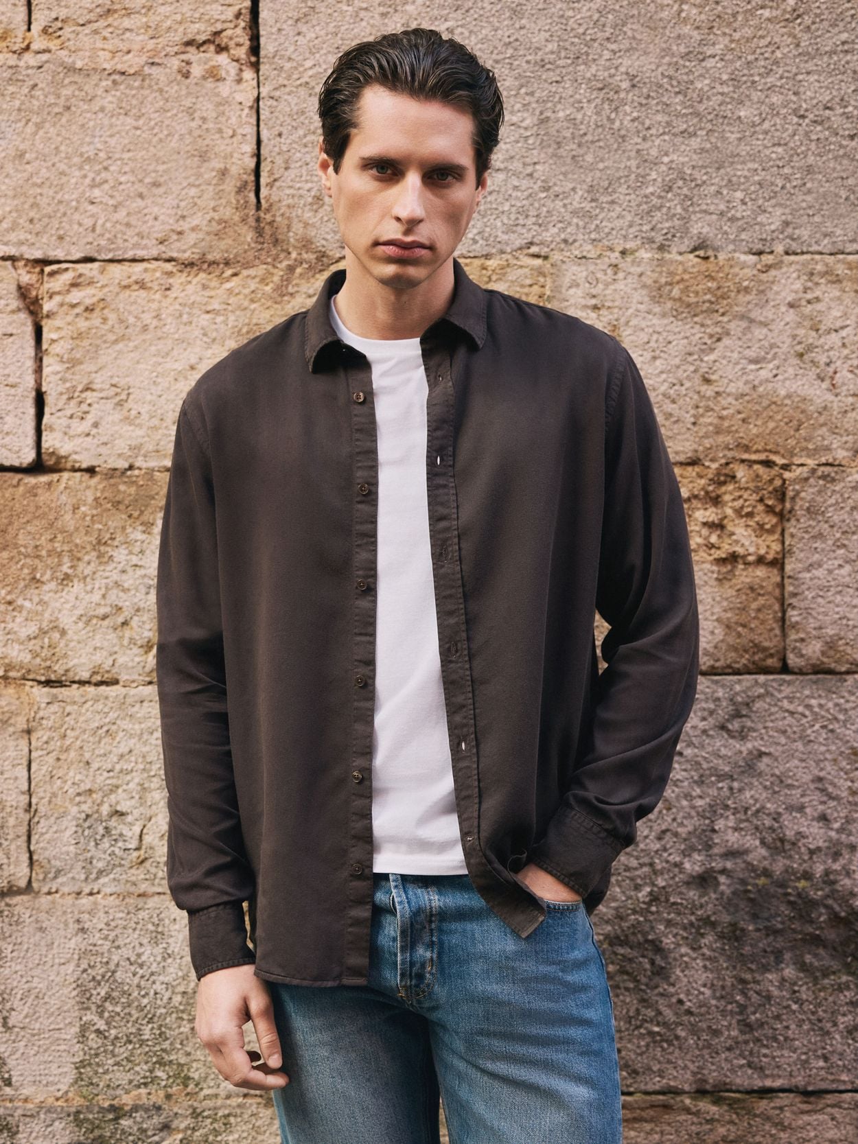 lyocell dress shirt John Henric - White Lyocell Shirt