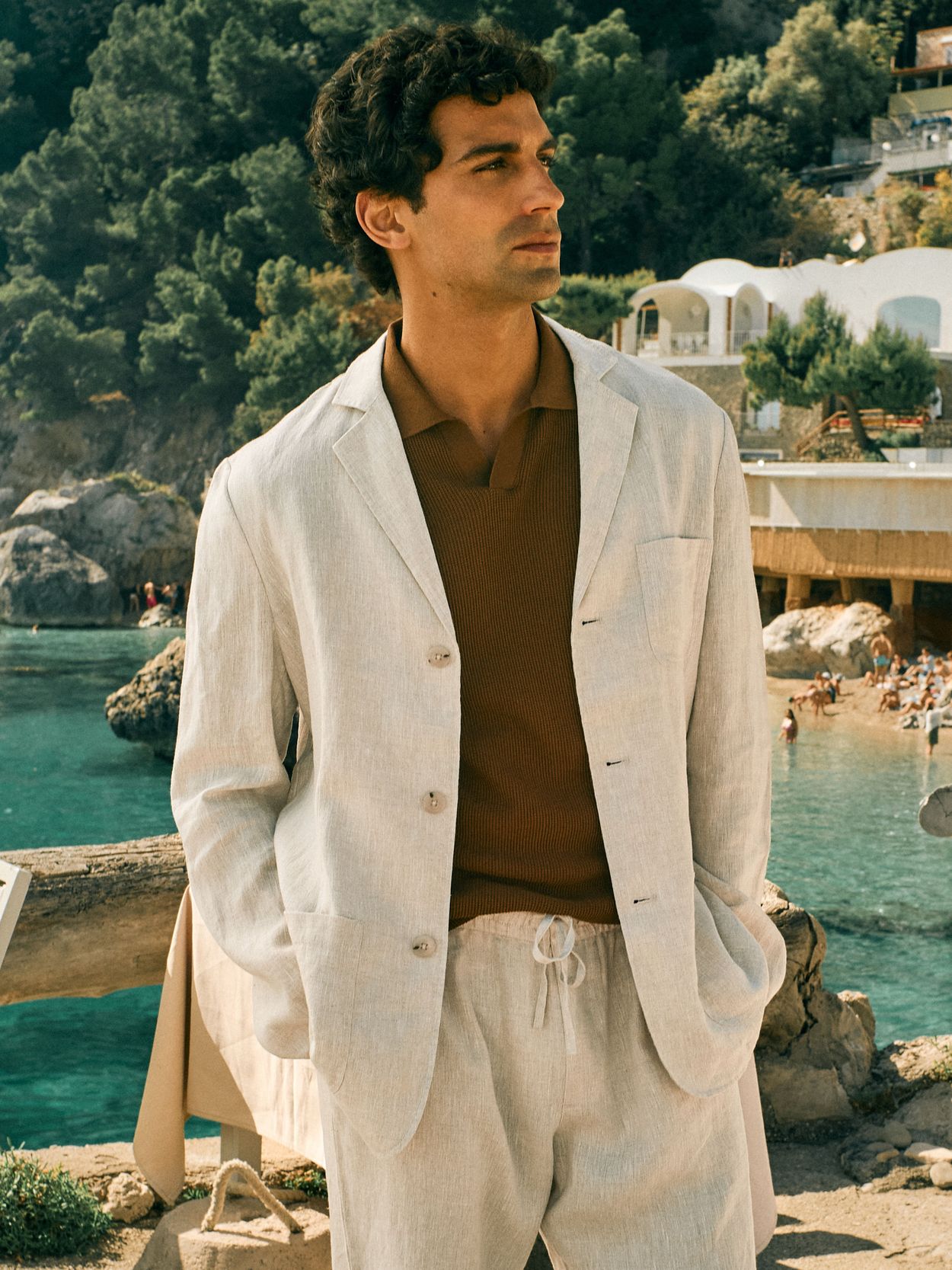 Sand Blazer Relaxed Fit - Linen Relaxed Fit - Buy online | John Henric