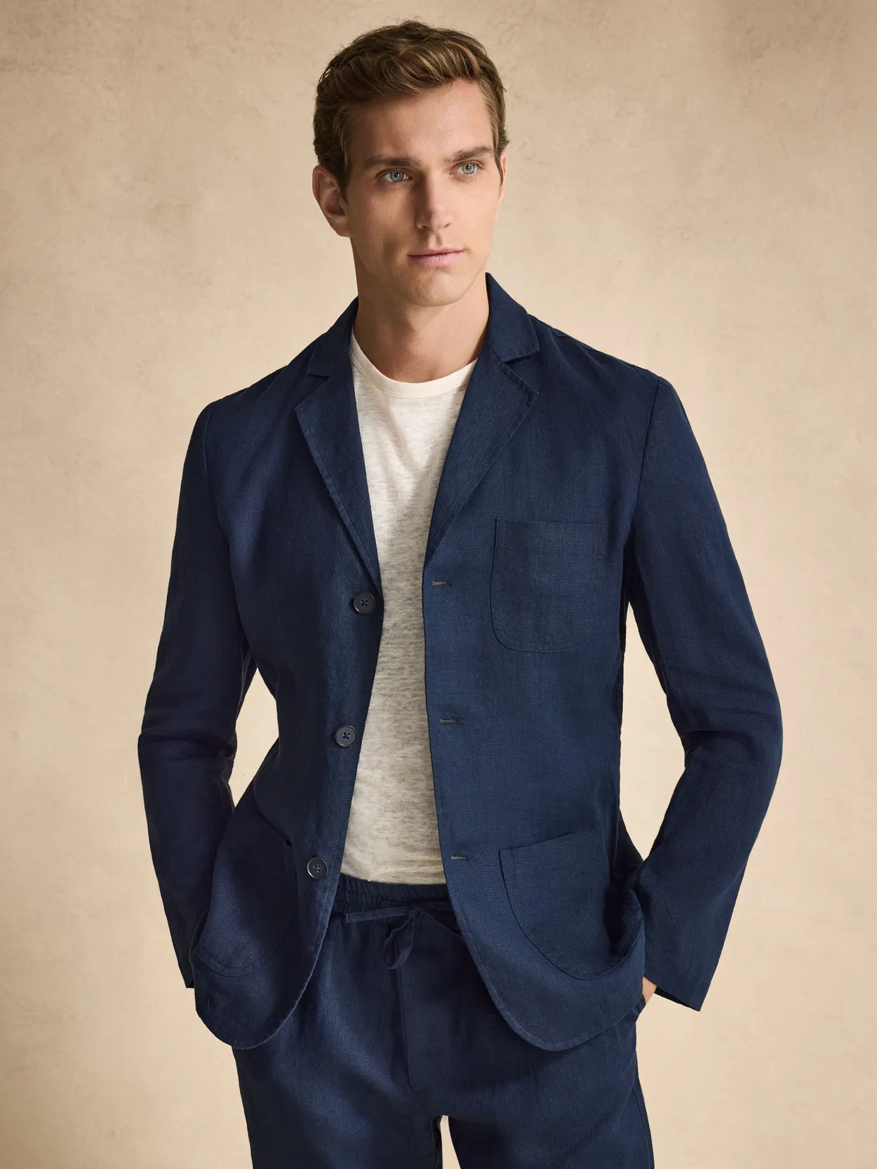 Navy Blue Blazer Linen