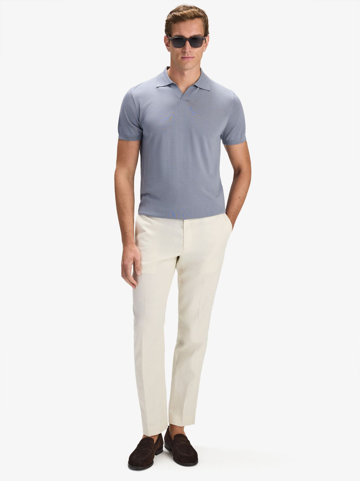★★ ★★ Lyocell silk polo sweater T22F1KTO072 Open Collar Polo Shirt - Buy online | John Henric