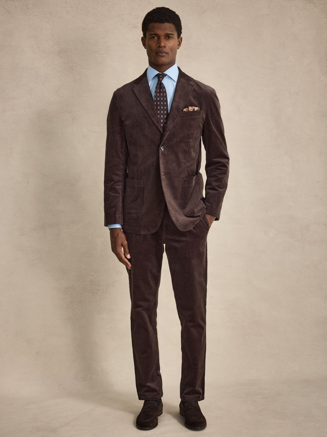 Image number 2 for product Mørk Brun Fløyelsdress