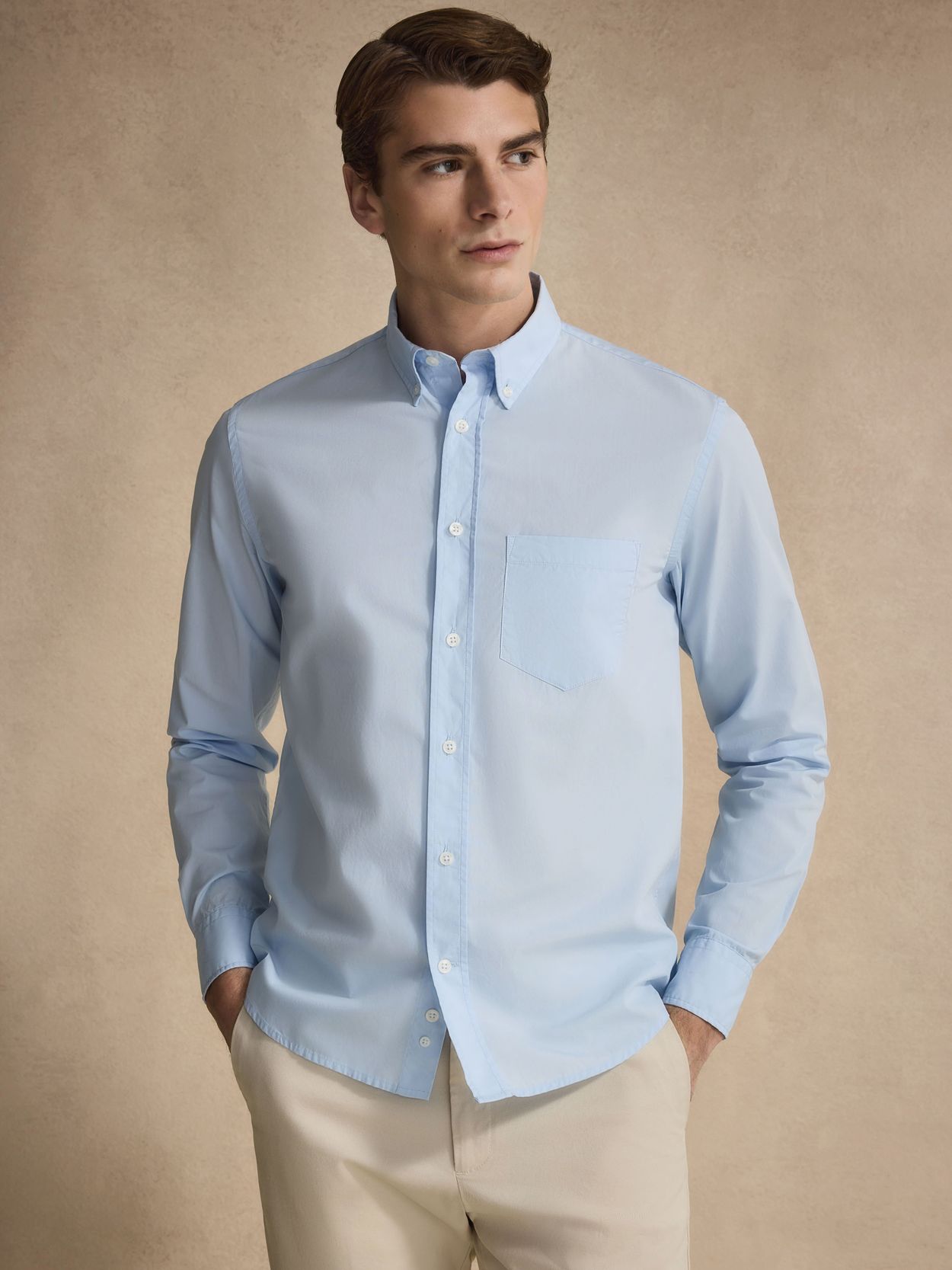 Blue Casual Fit Poplin Shirt