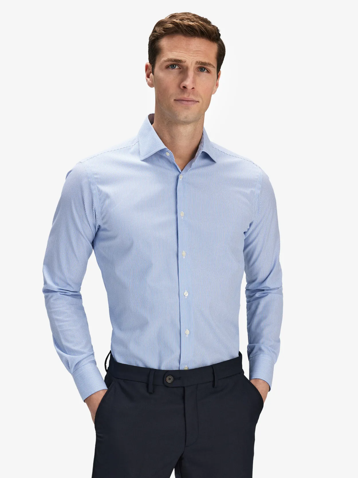 Chemise Classique Rayée Bleue