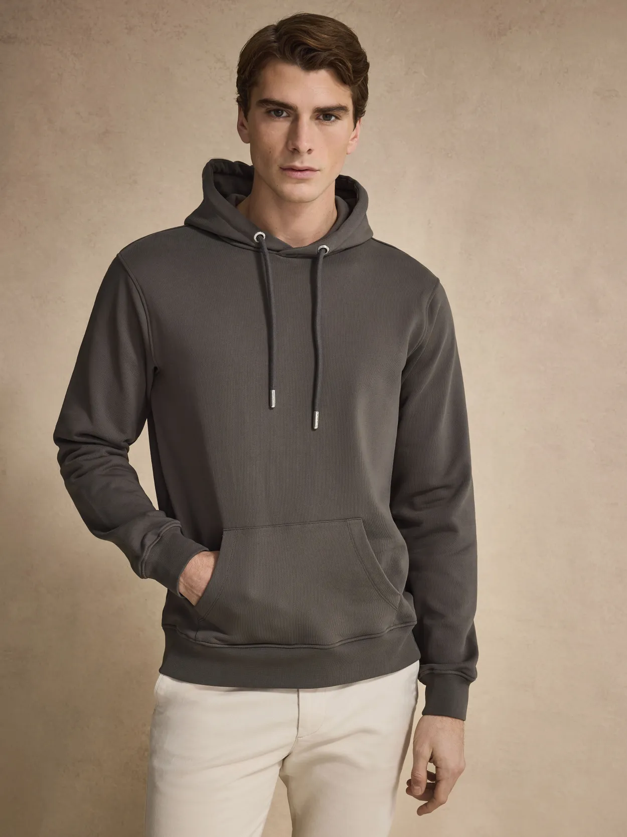 Grey Green Cotton Hoodie