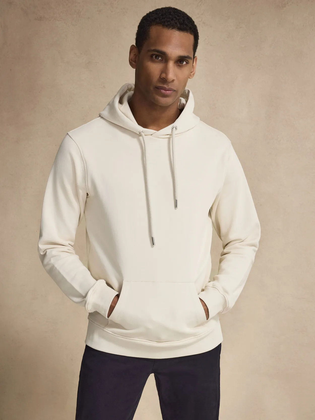 Beiger Baumwoll Hoodie