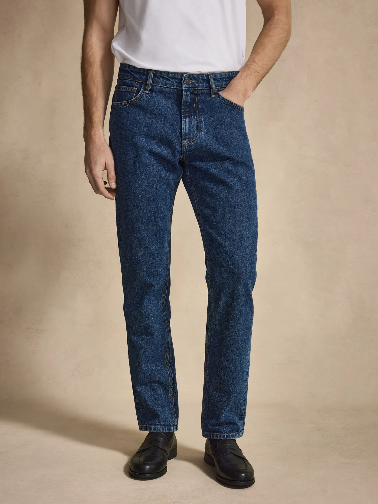 Blå Tapered Fit Jeans