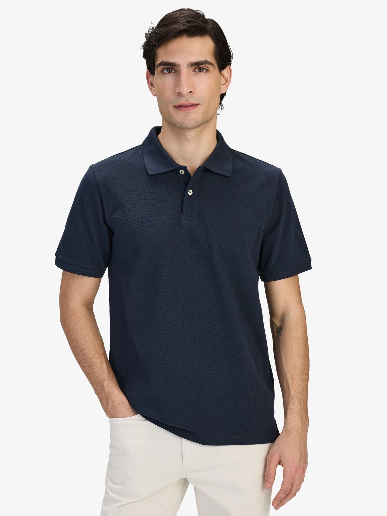 PRE_CIAL　DRY PIQUE JERSEY L/S POLO NAVY pique-polo-shirt-navy-