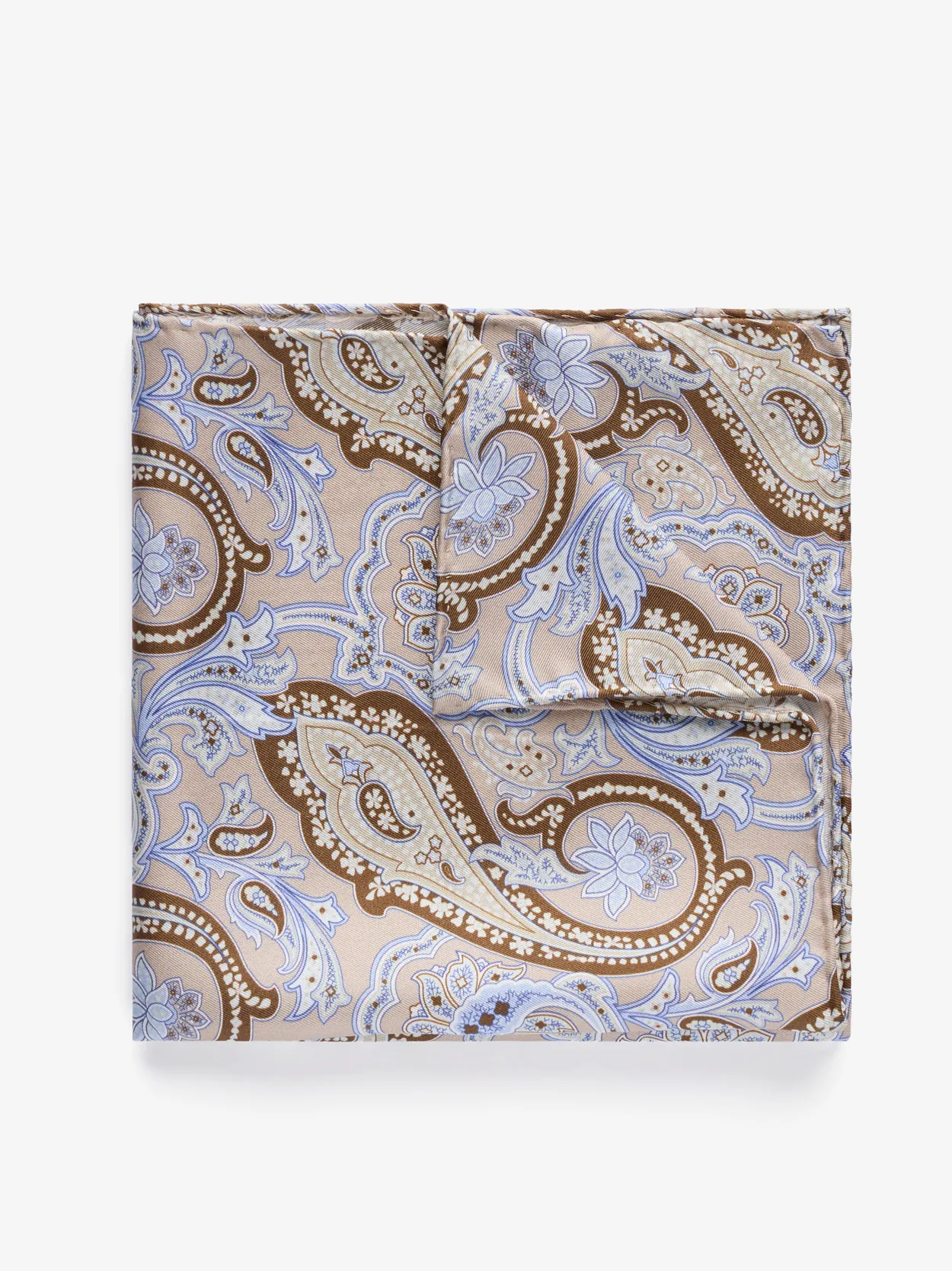 Lysebeige Paisley Lommetørkle