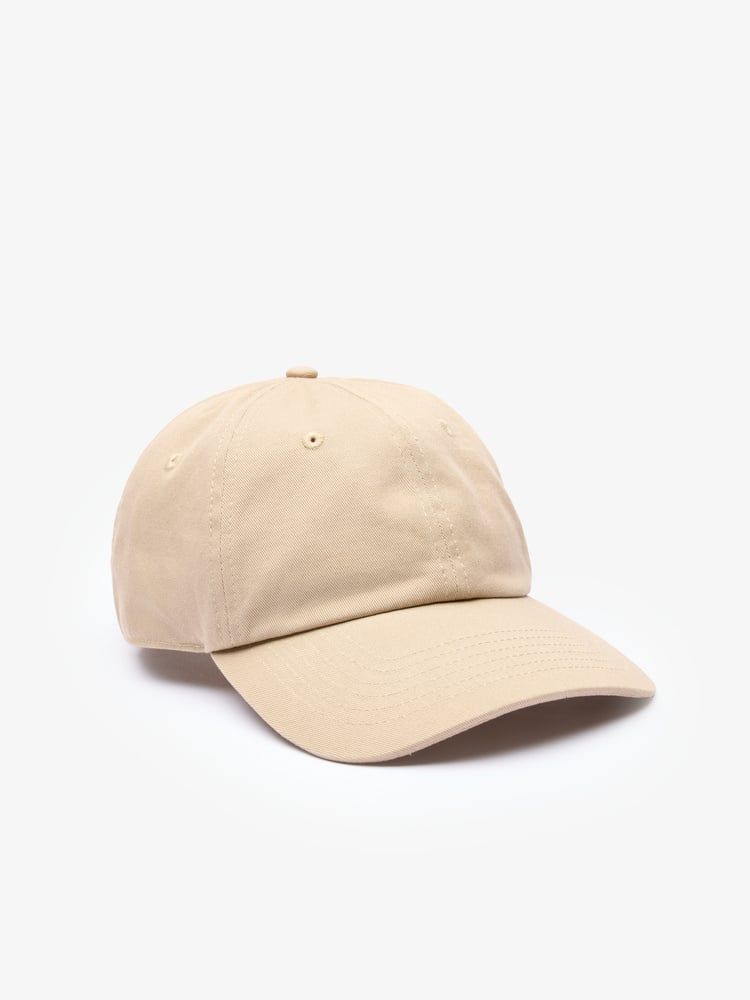 Beige Cotton Baseball Cap