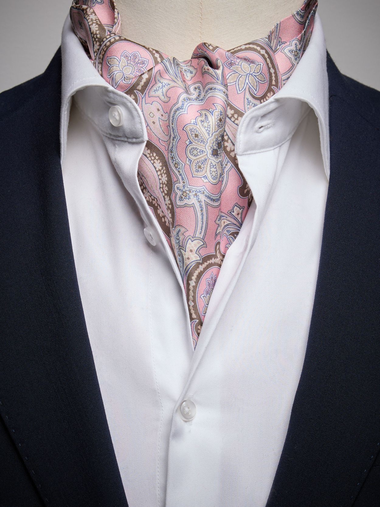 Ascot Da Uomo In Raso - 24 Colori Disponibili - Marrone Rossastro - Fatto A Mano Nel Regno Unito