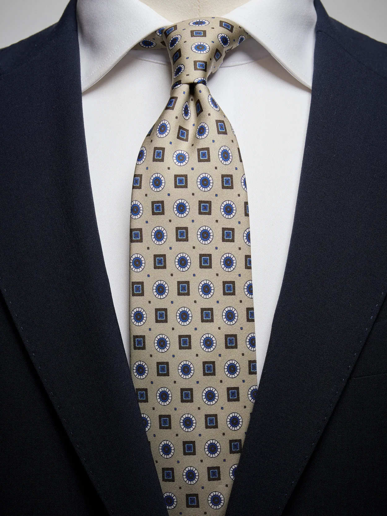 Beige Tie Geometric