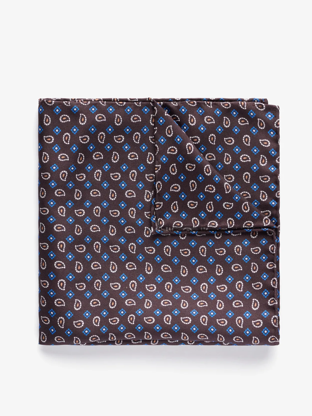 Brown Paisley Pocket Square