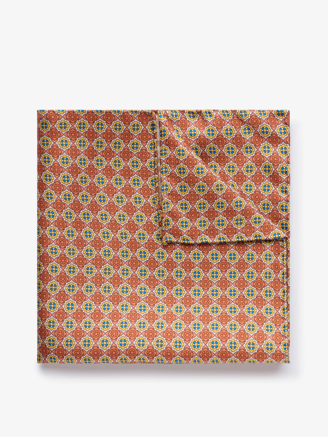 Terracotta Pocket Square Geometric