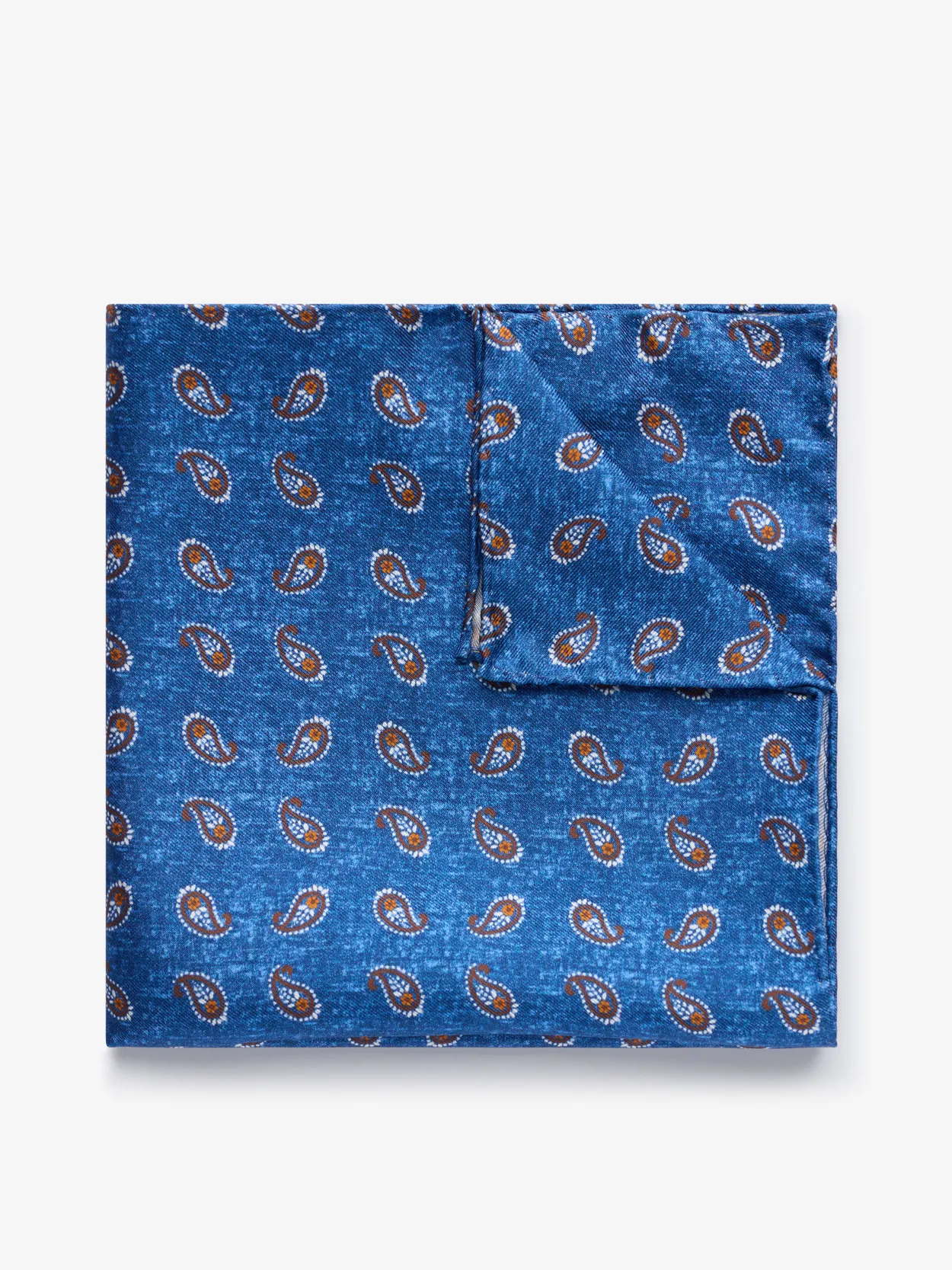 Dark Blue Paisley Pocket Square