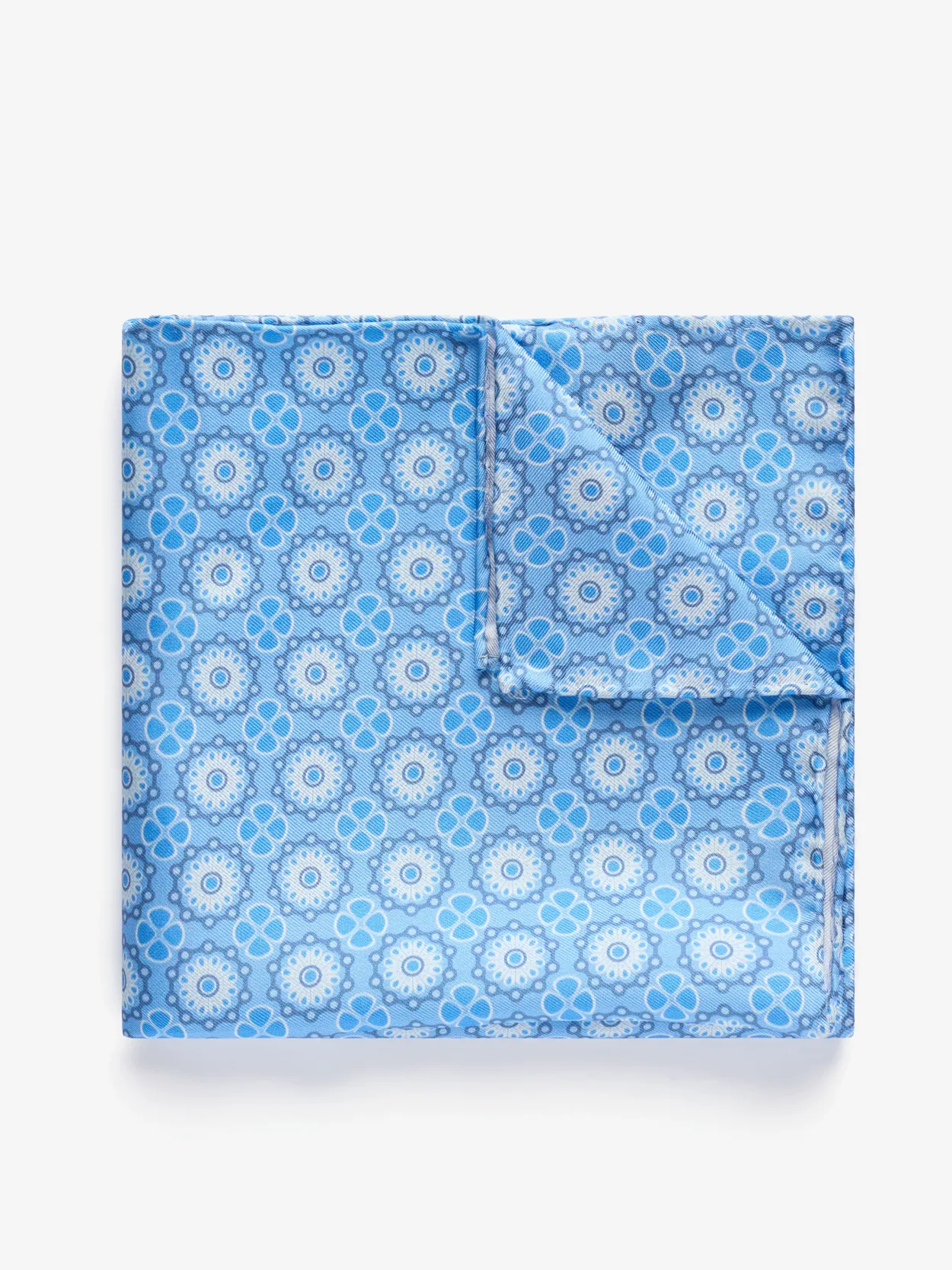 Blue Pocket Square Geometric