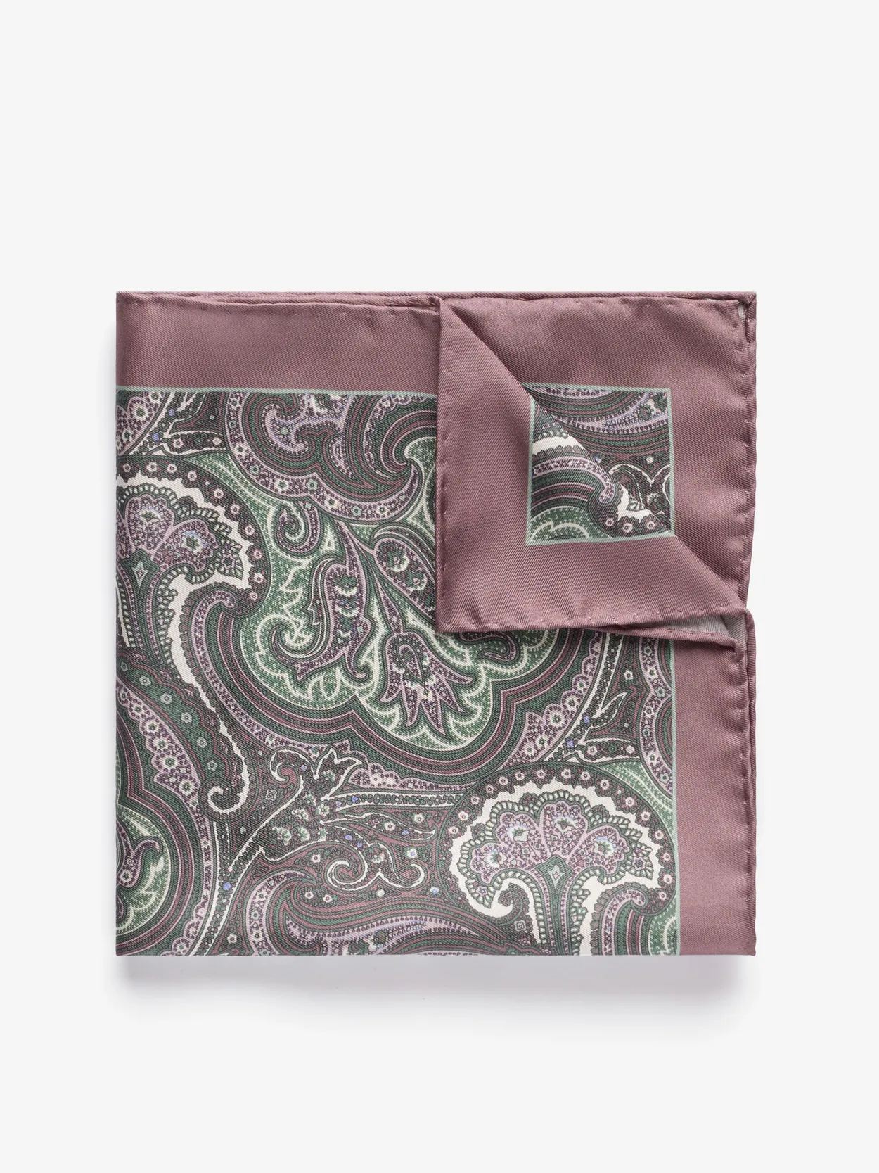 Brown Paisley Pocket Square