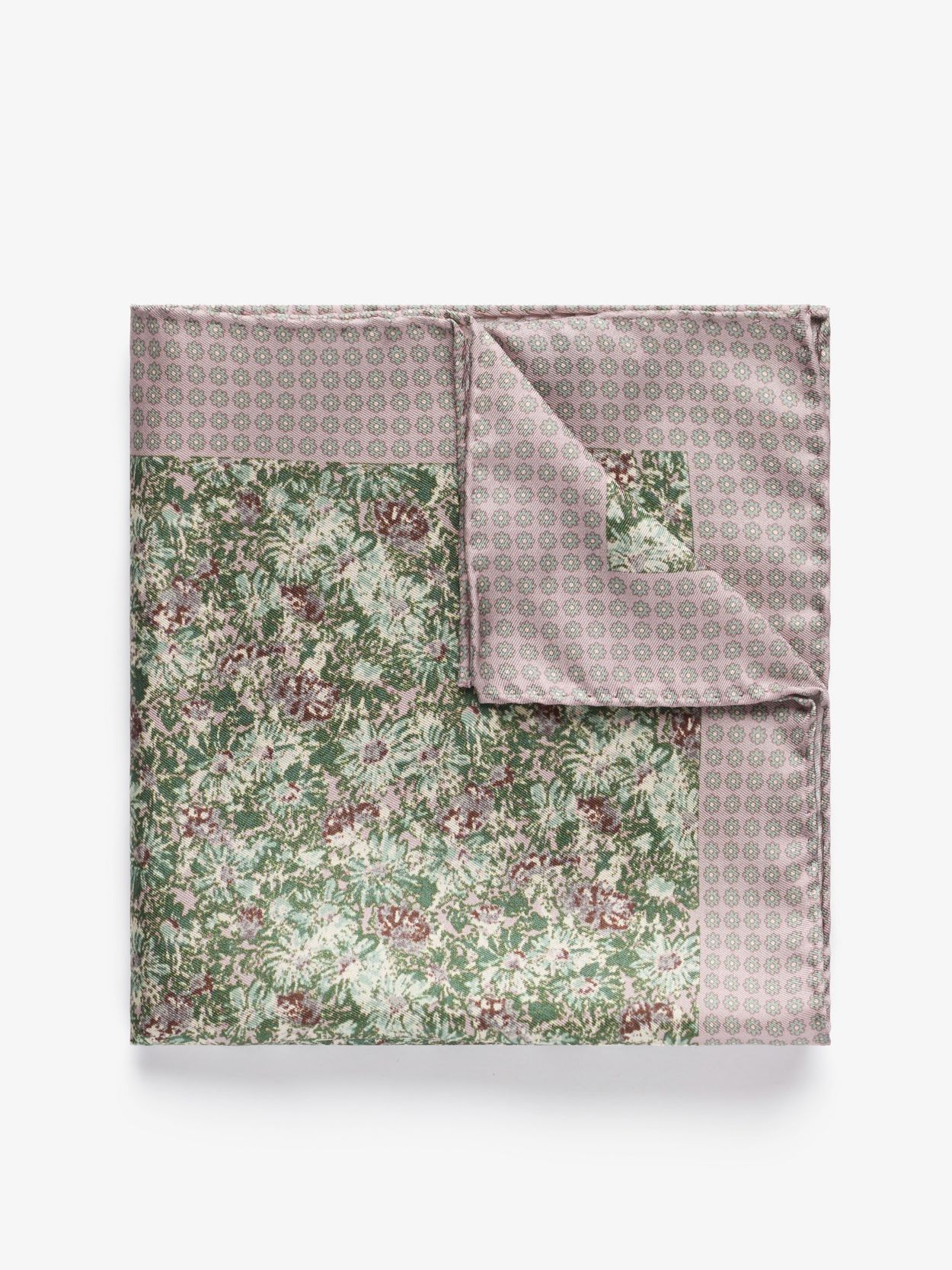 Green Floral Pocket Square