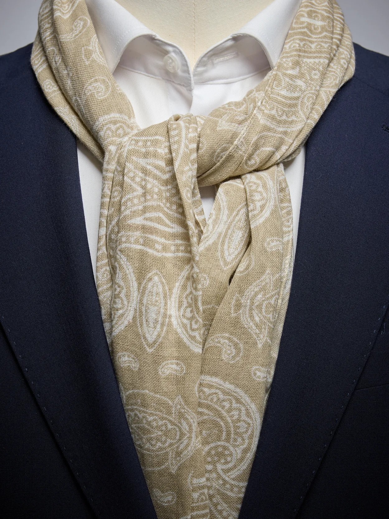 Beige Paisley Tørklæde Bomuld