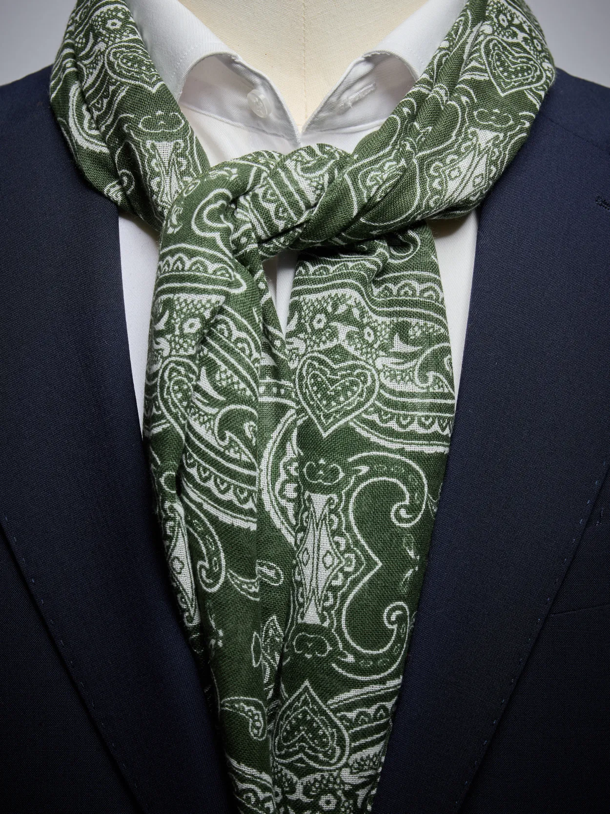 Green Paisley Scarf Cotton