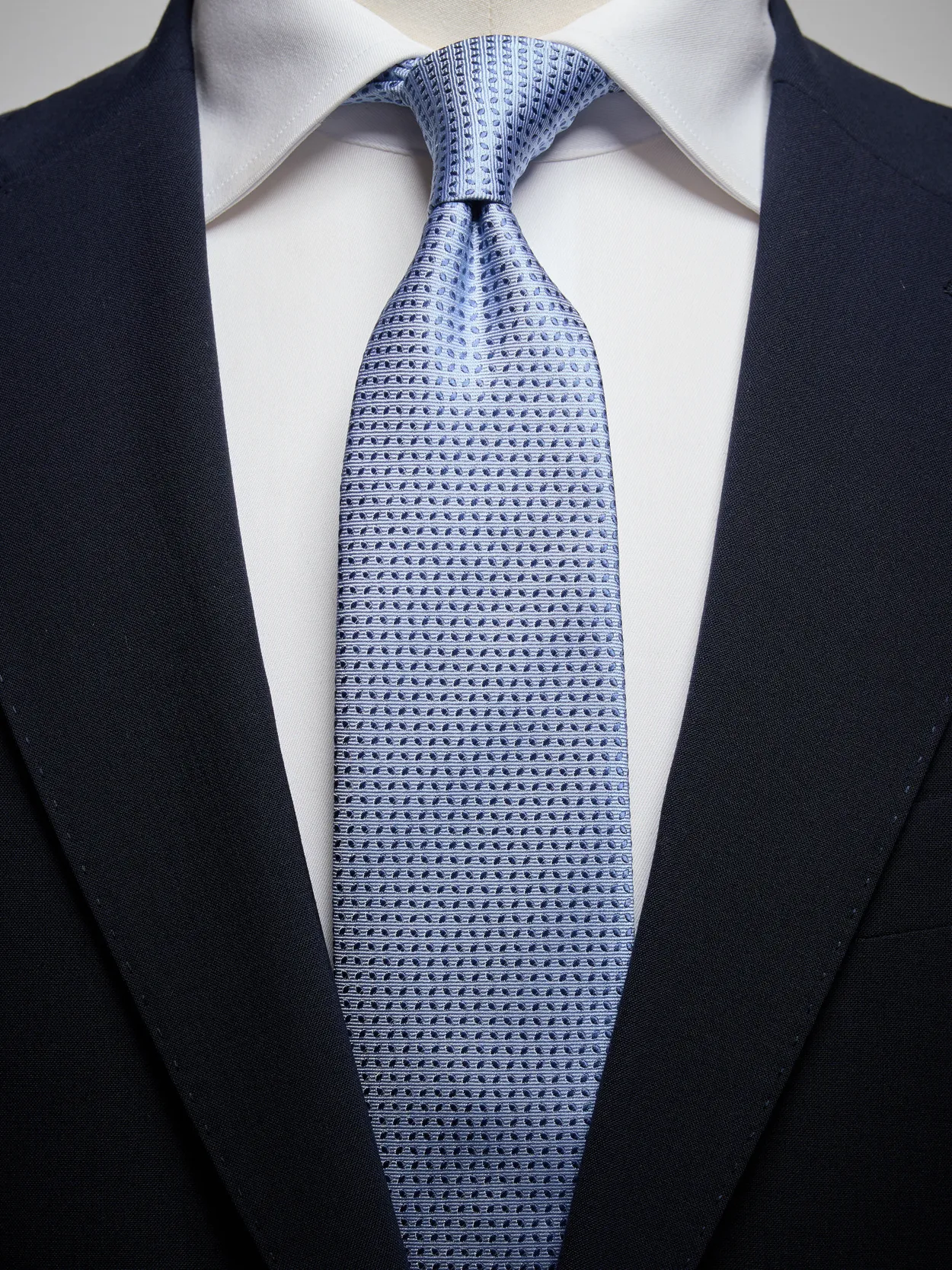 Light Blue Pattern Tie Silk