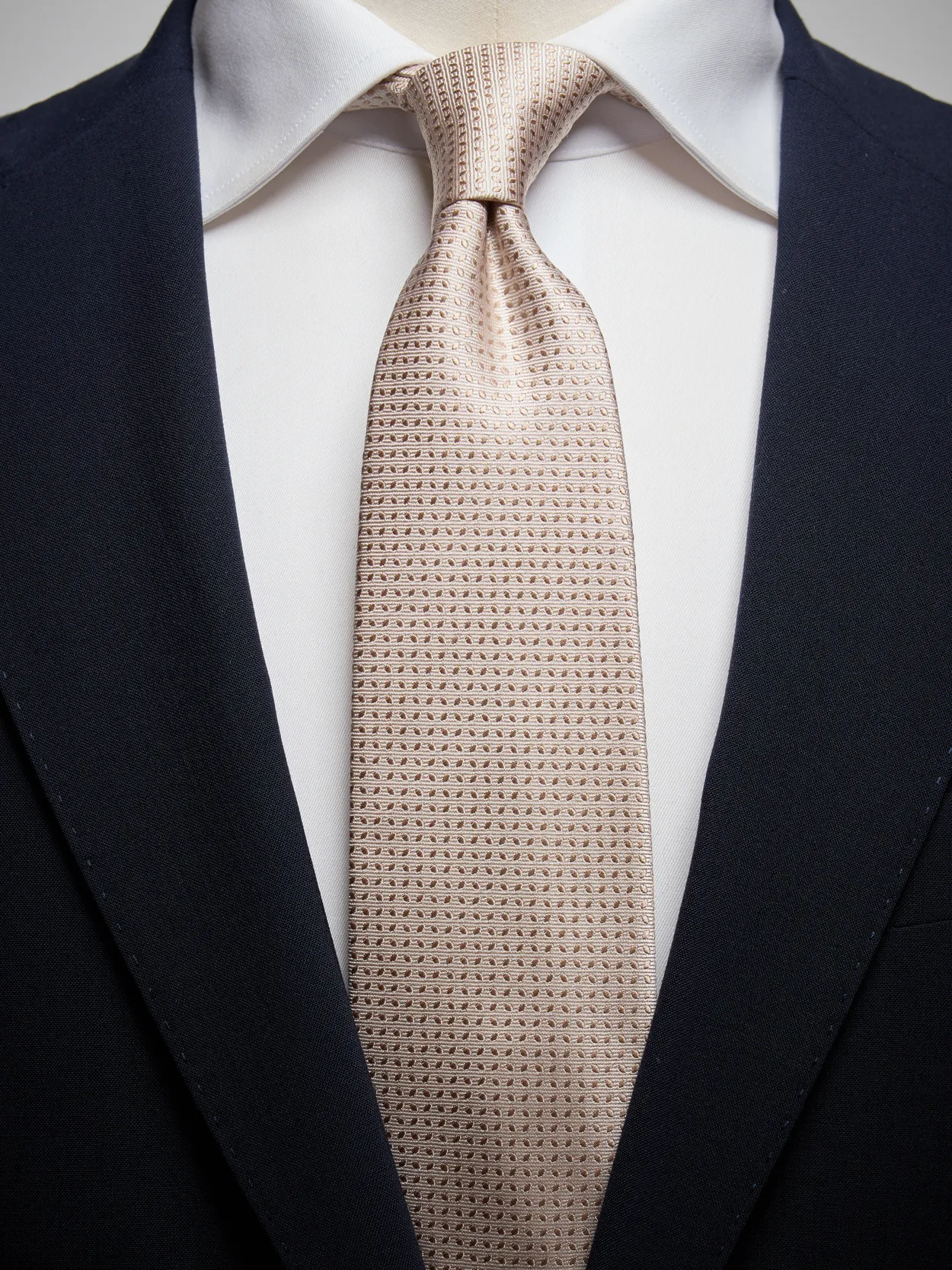 Light Beige Pattern Tie Silk