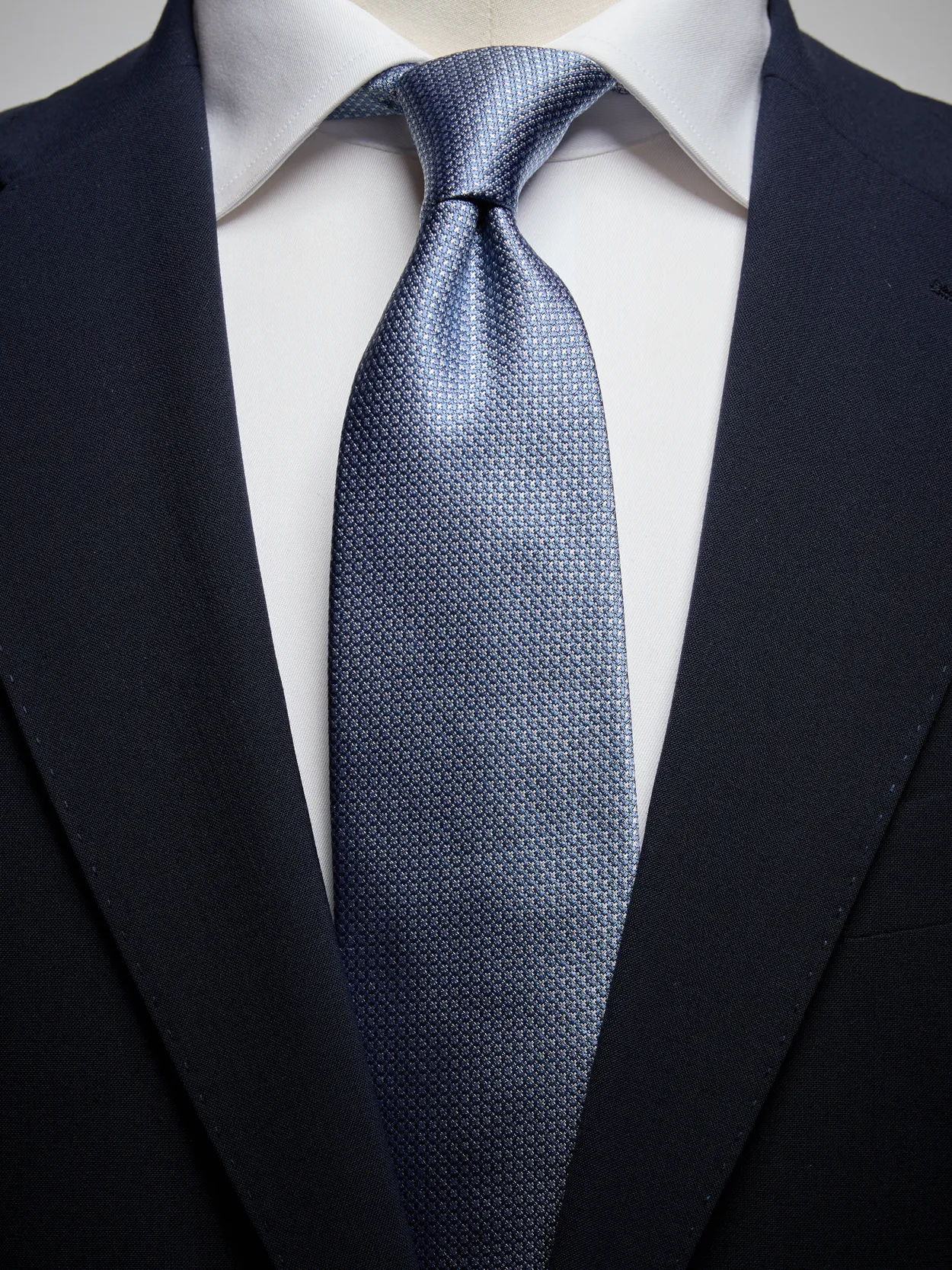 Navy Blue Structure Tie Silk