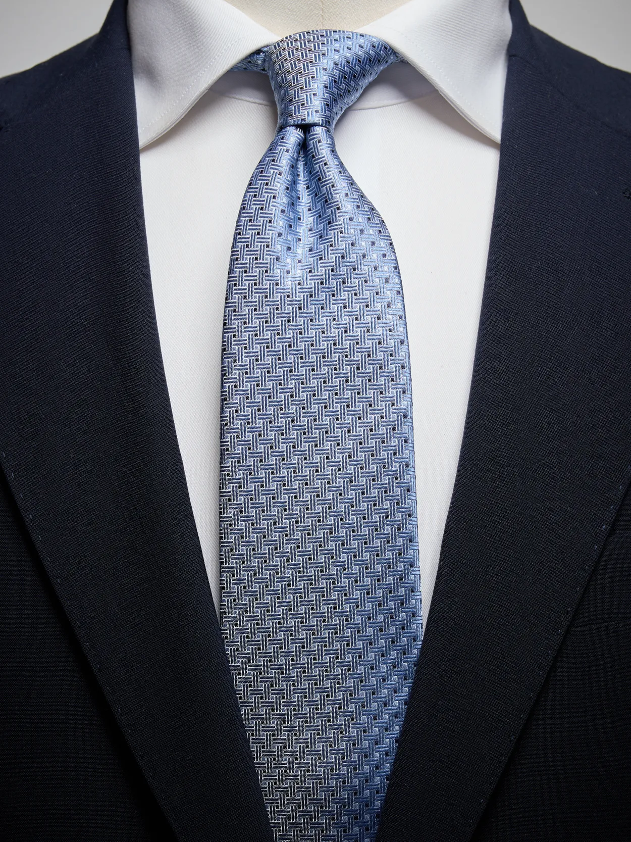 Blue Braided Structure Tie Silk