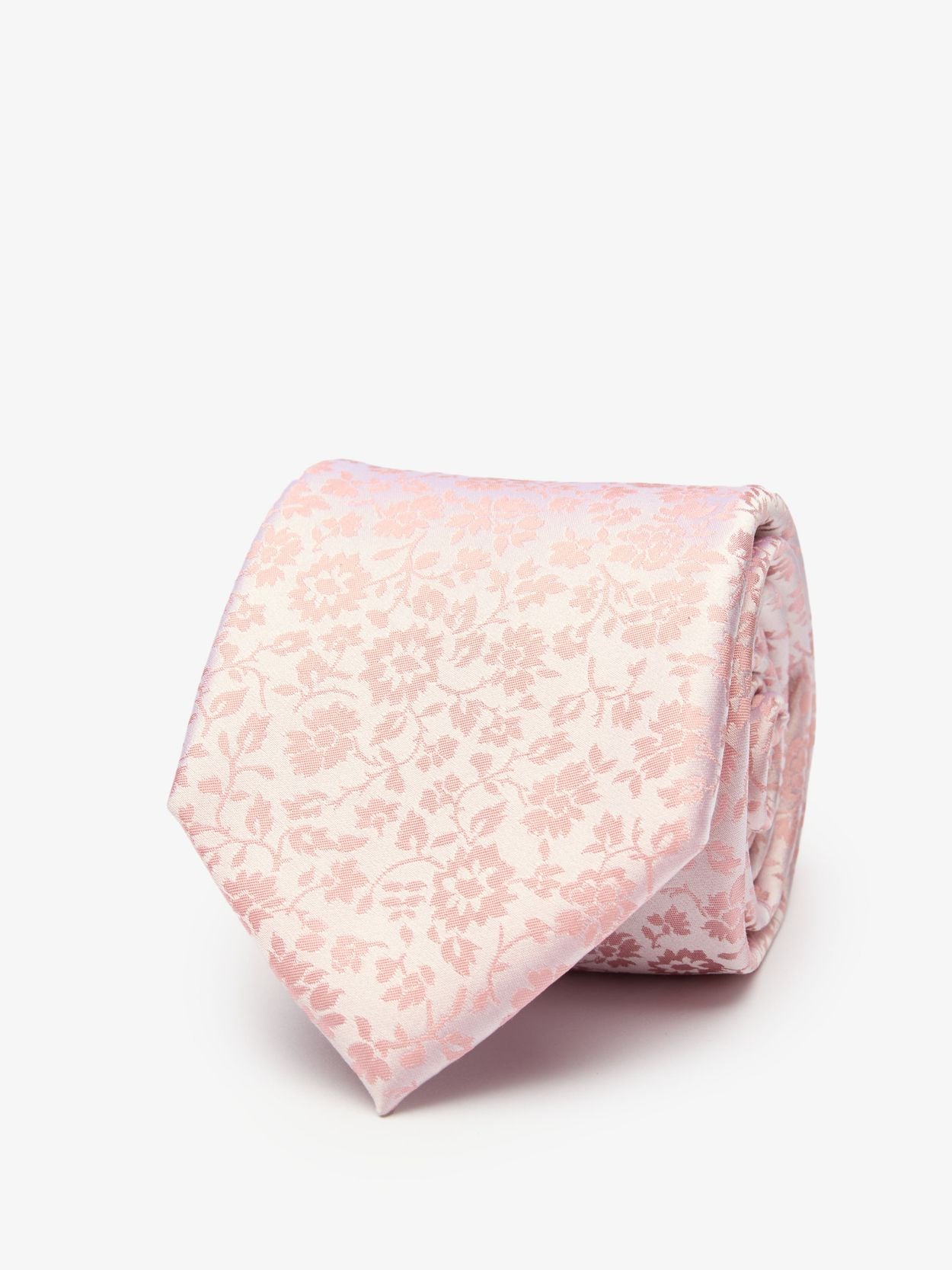 Handmade Pink Floral Italian Silk Tie Charles Dastier Silk Tie Pink Floral main image 1