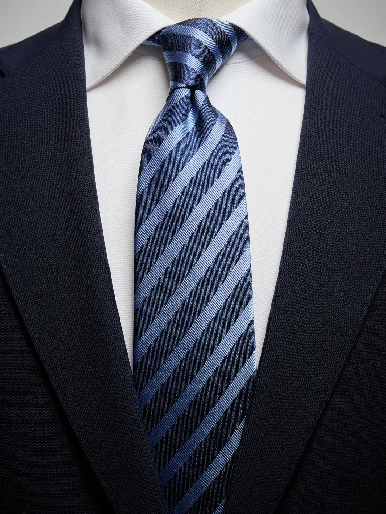 Blue Striped Tie Silk