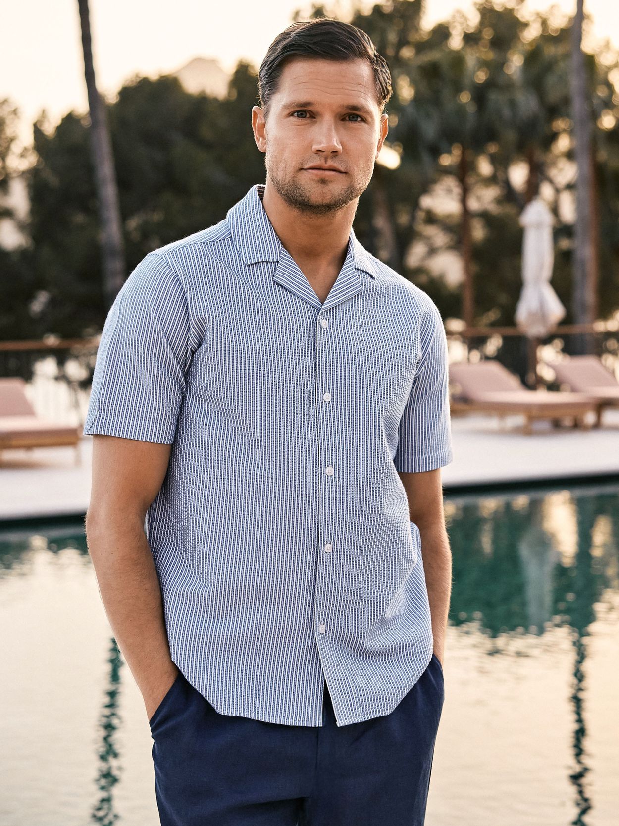 Striped Seersucker Shirt - Buy online | John Henric