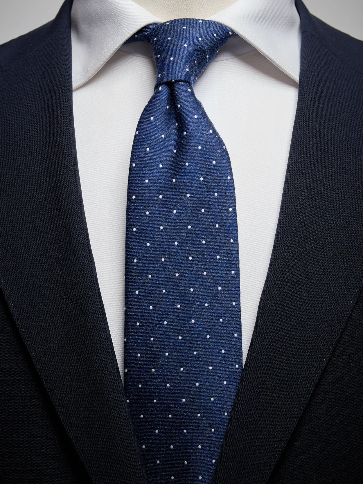 Mid Blue Dot Tie Silk