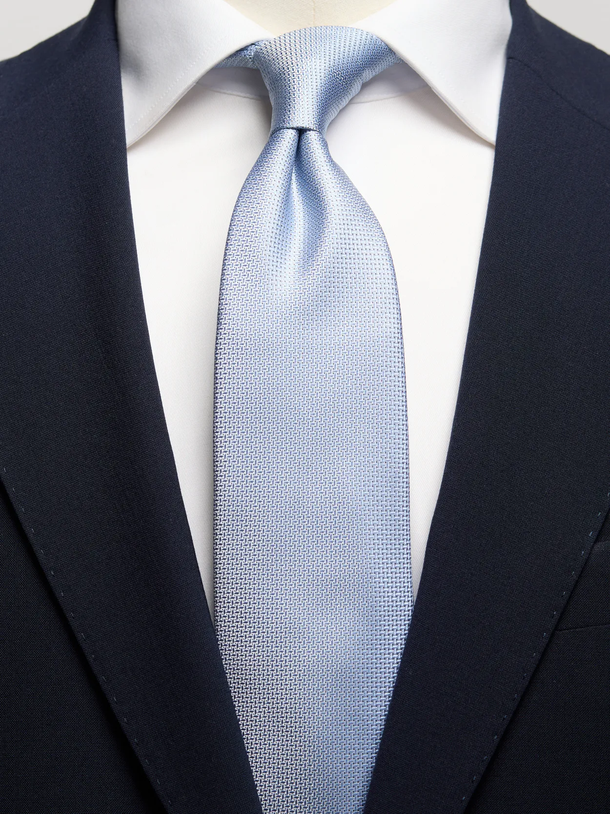 Light Blue Structure Tie Silk