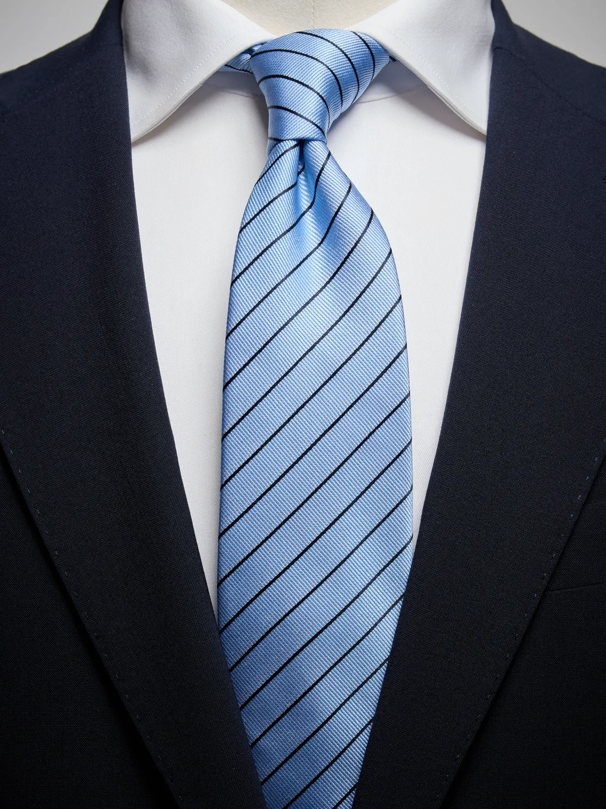 Pink & White Pinstriped Tie Silk