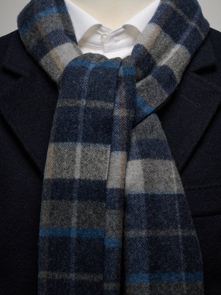Grey & Blue Winter Scarf