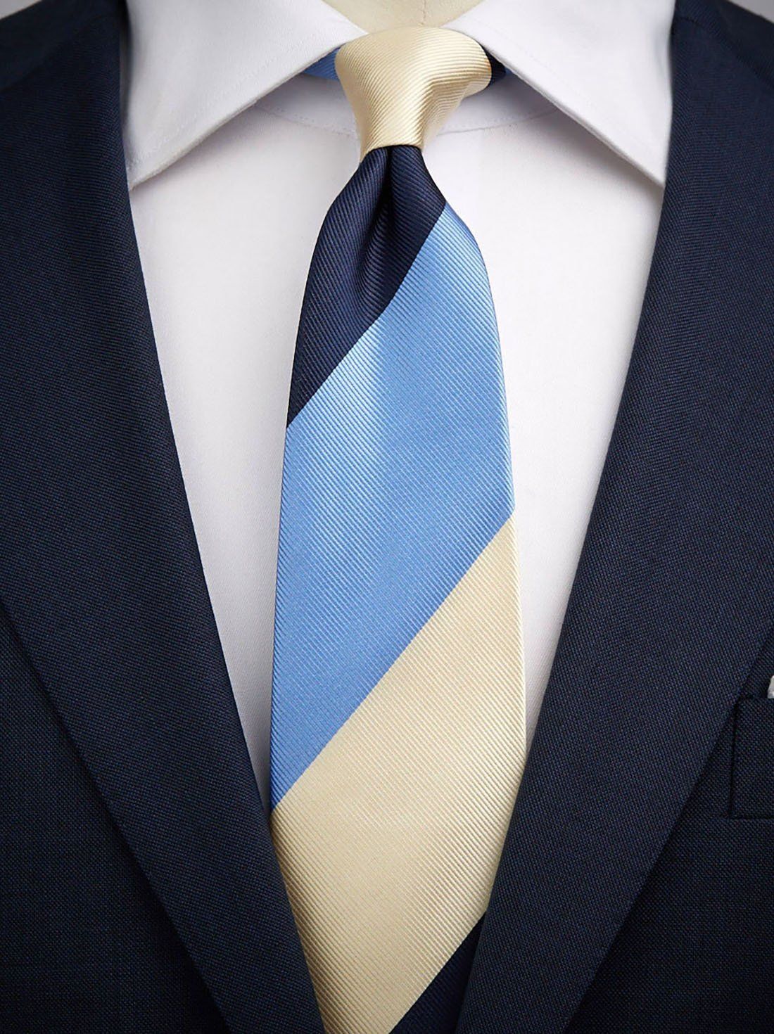 Blau Weiße Gestreifte Krawatte