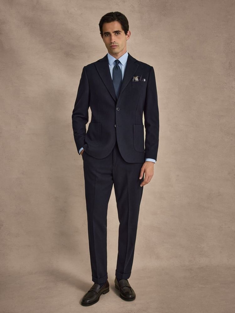 Navy Blue Flannel Suit