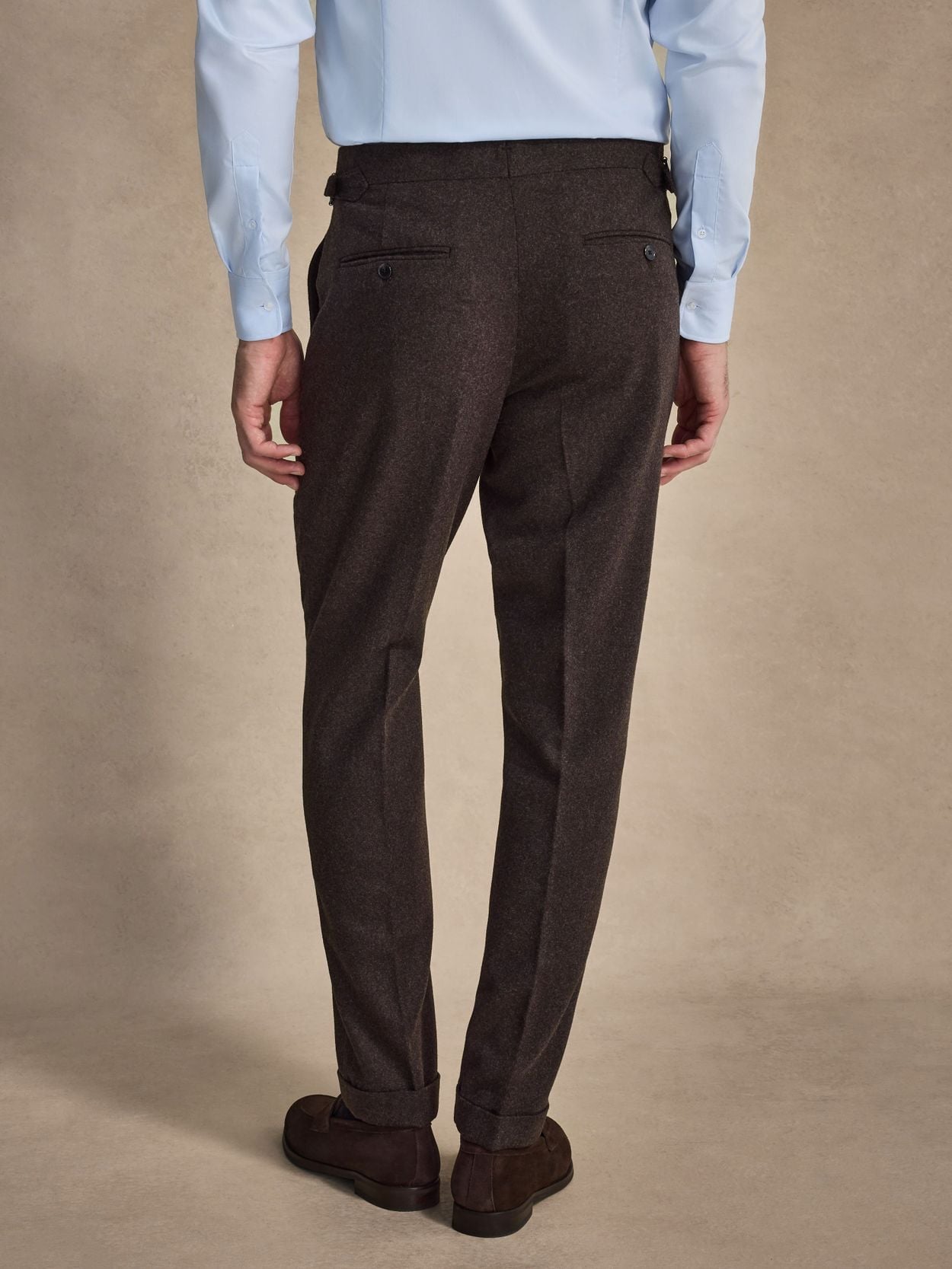 Image number 10 for product Mørkebrun Flannel Jakkesæt