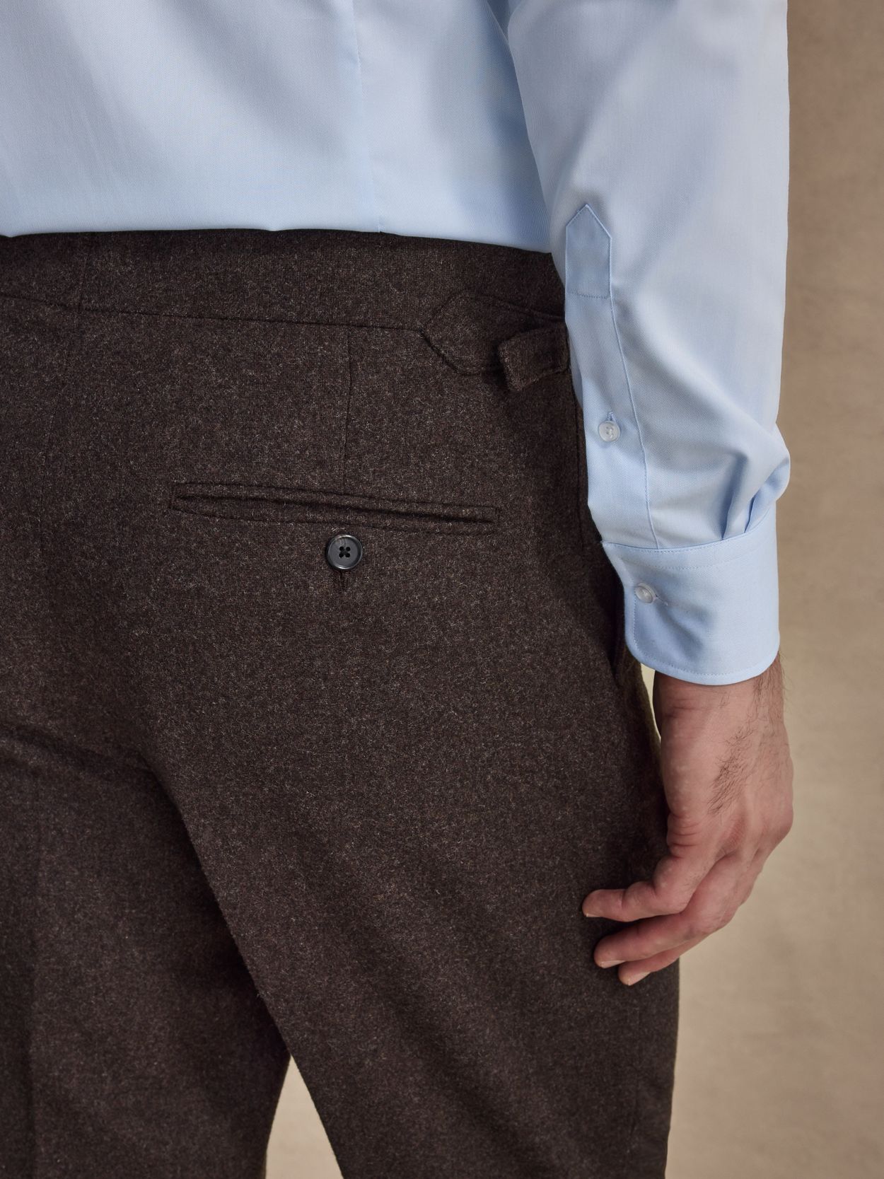 Image number 9 for product Mørkebrun Flannel Jakkesæt