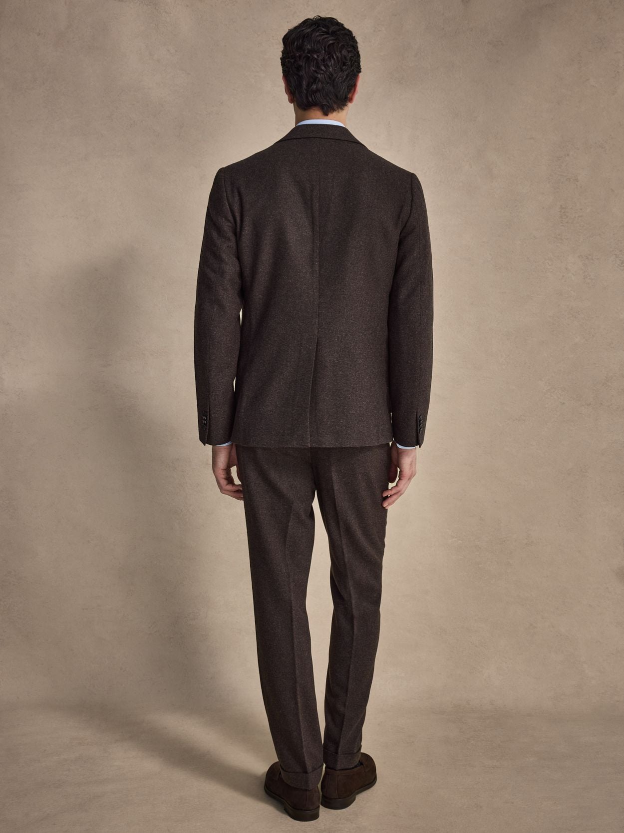 Image number 6 for product Mørkebrun Flannel Jakkesæt