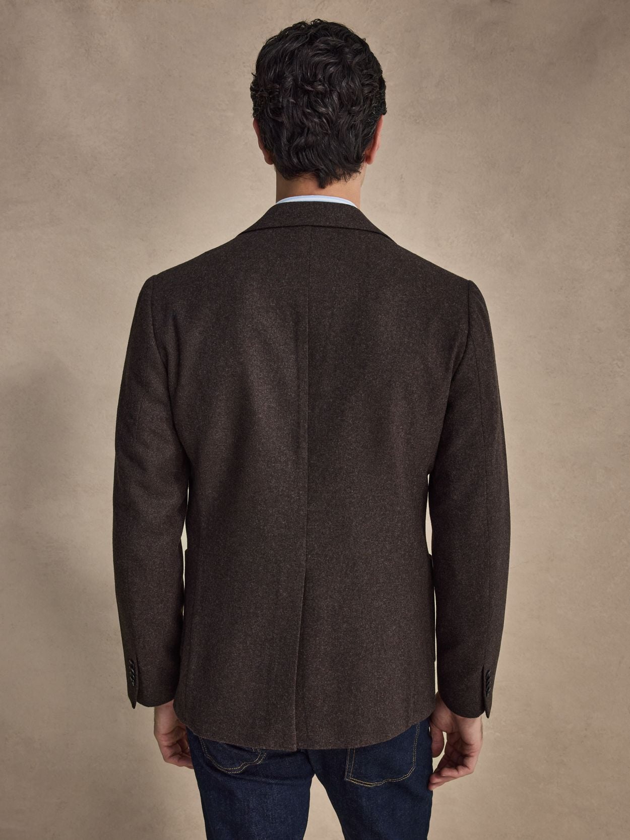 Image number 5 for product Mørkebrun Flannel Jakkesæt