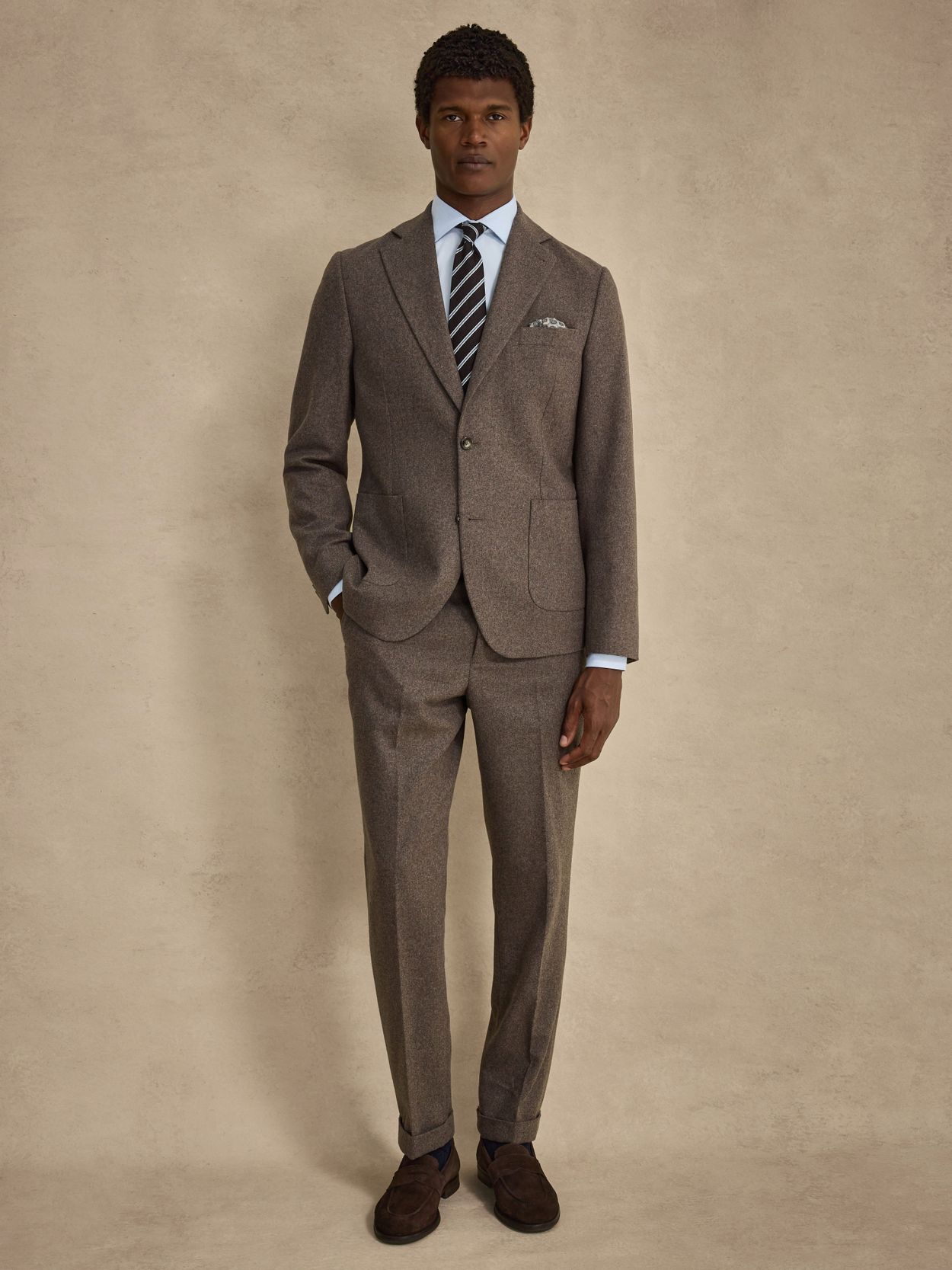 Image number 1 for product Taupe Flannel Jakkesæt