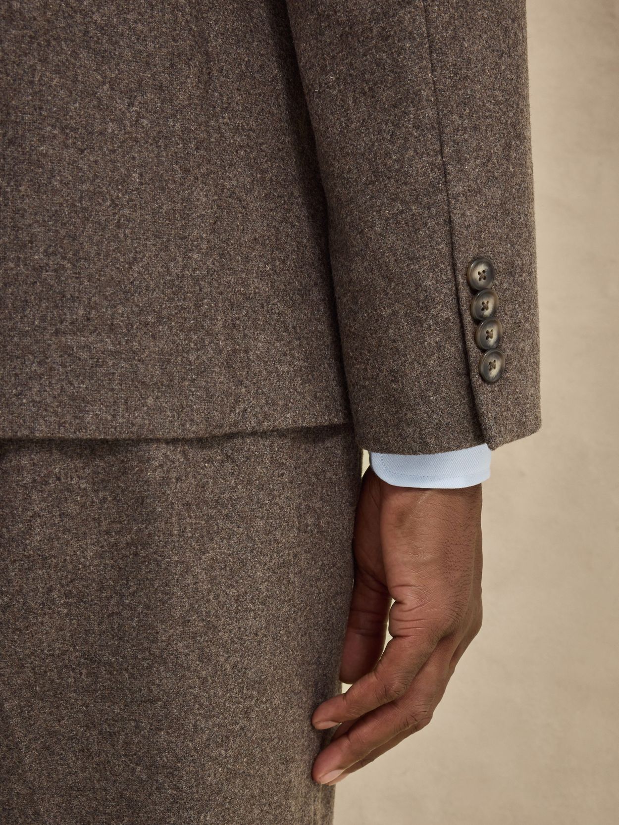 Image number 10 for product Taupe Flannel Jakkesæt