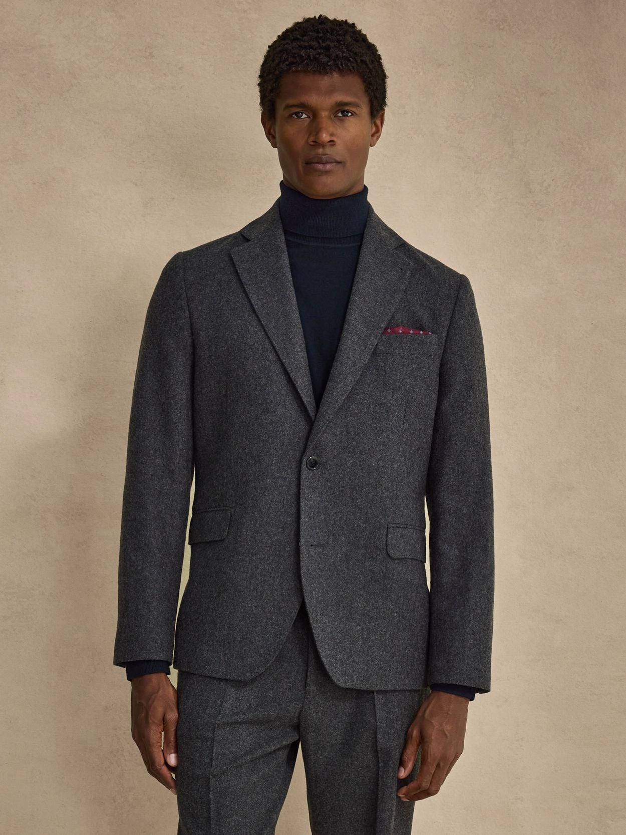 Image number 11 for product Mørkegrå Flannel Jakkesæt