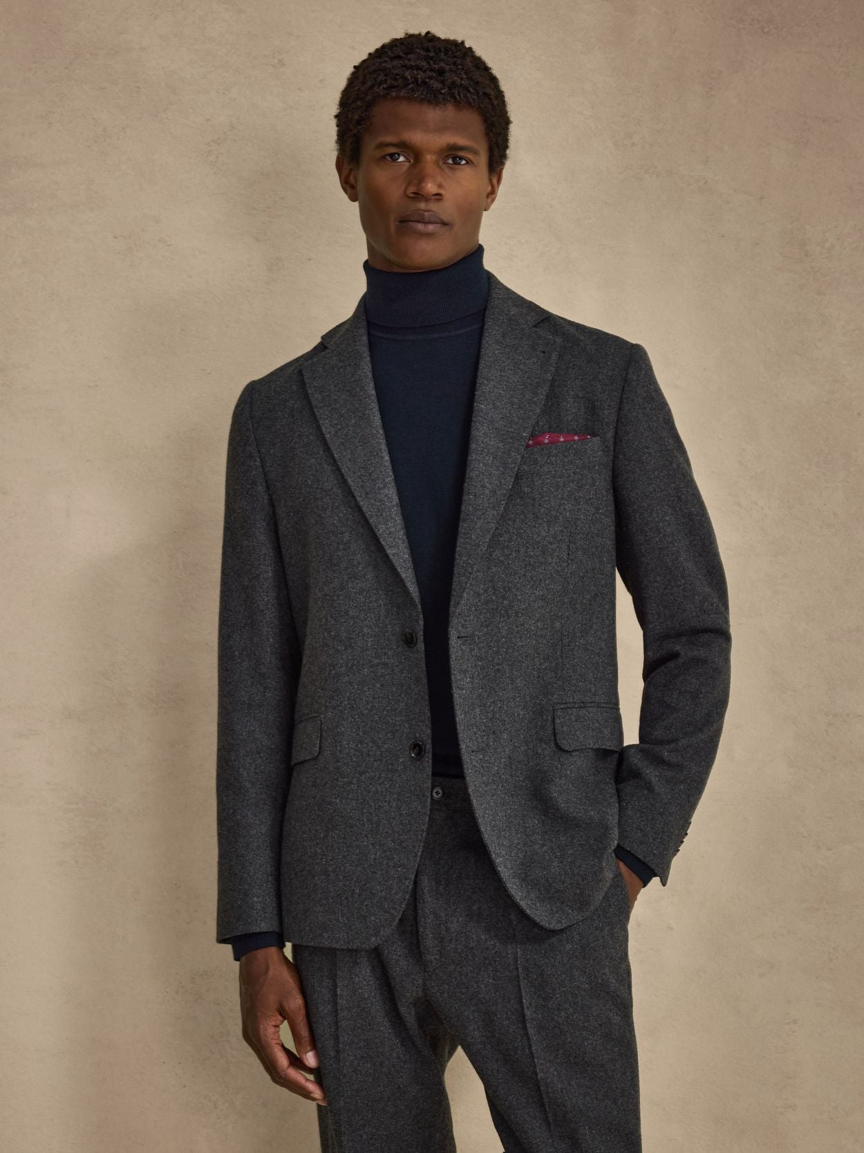 Image number 2 for product Mørkegrå Flannel Jakkesæt