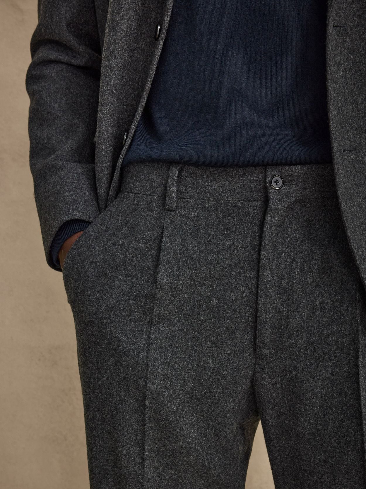 Image number 8 for product Mørkegrå Flannel Jakkesæt