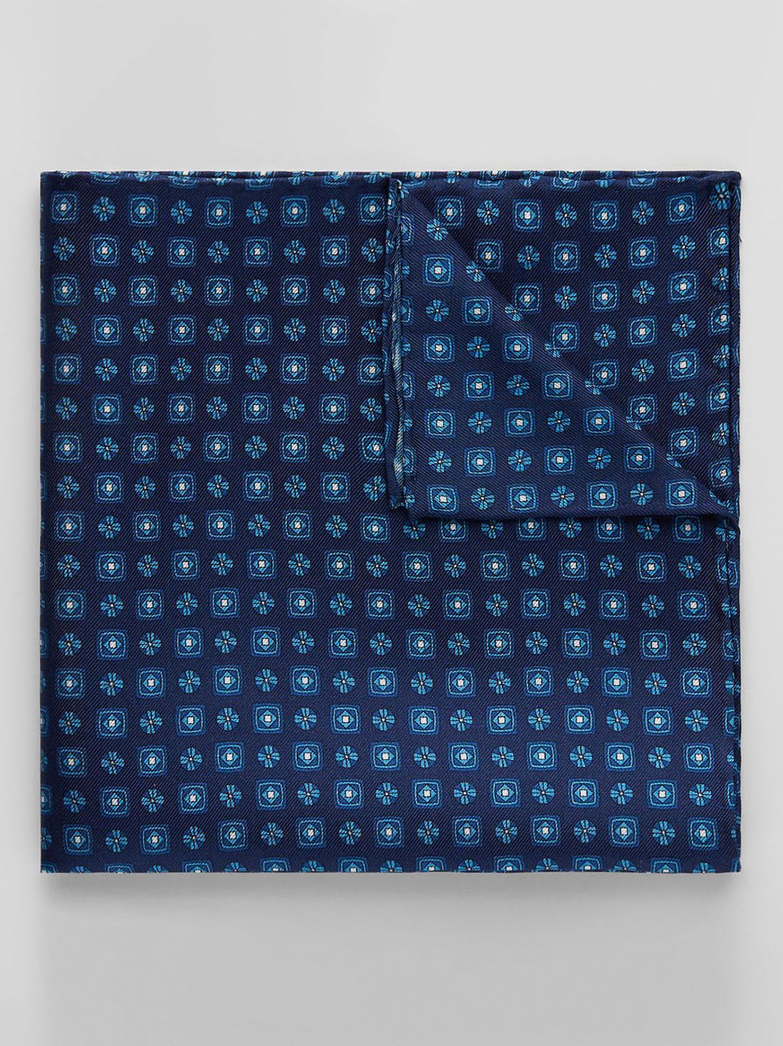 Blue Pocket Square Geometric 