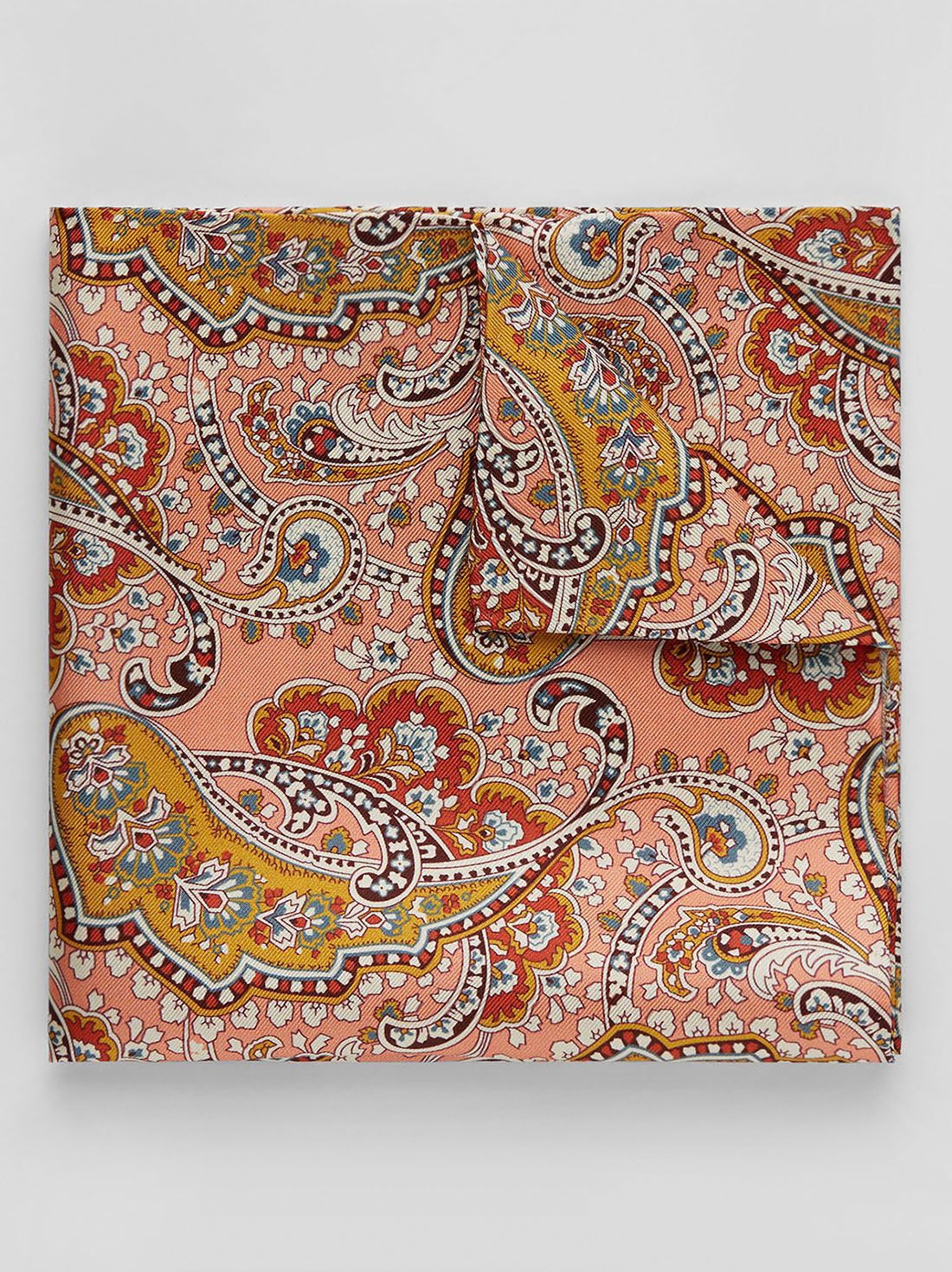 Red Pocket Square Paisley 